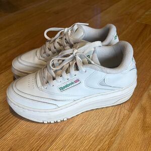 Reebok Club C Platform Sneakers size 7.5 Women's White Trainers